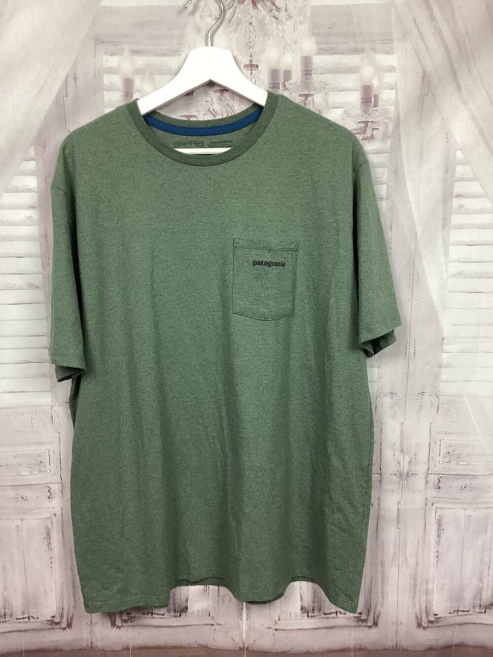 Patagonia Tee Green Short Sleeve Pocket Graphic L
